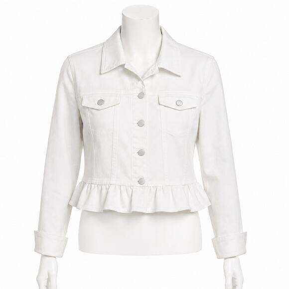 Calvin Klein Jackets & Blazers - Calvin Klein Ruffle-Hem Jacket - White - Size XL